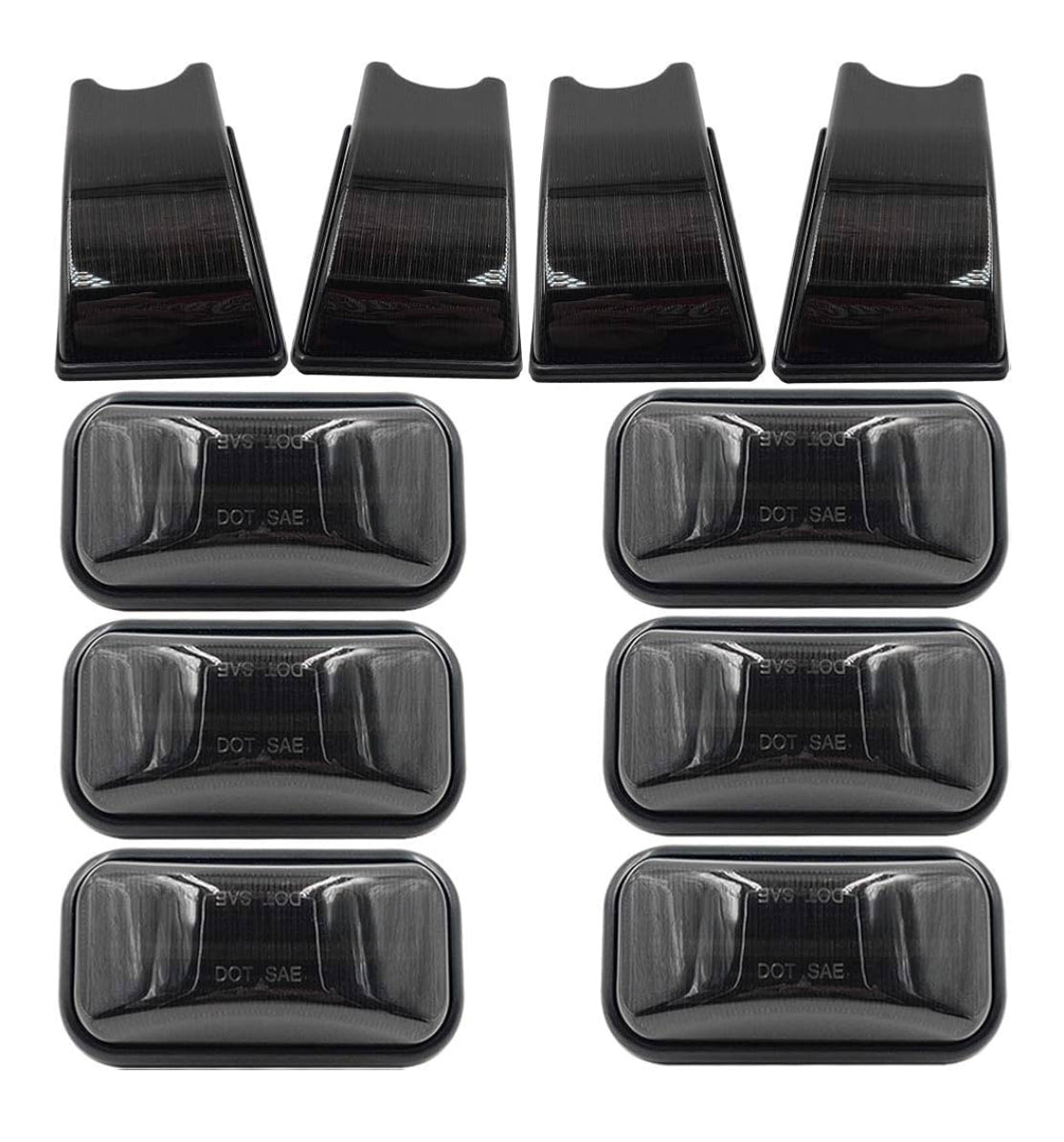 Smoked lens LED cab roof clearance lights