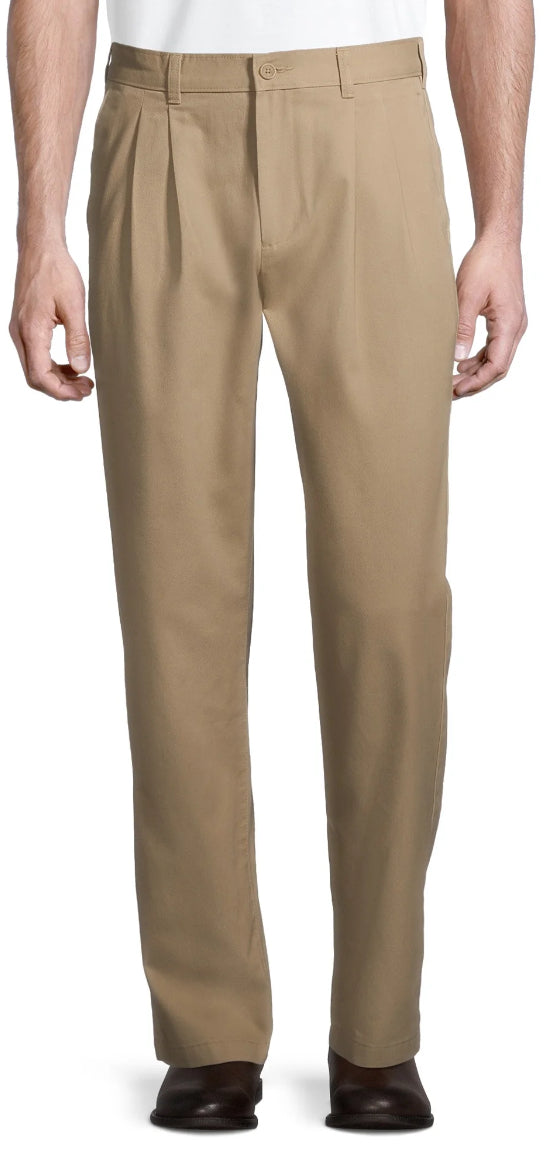 George Men's and Big Men’s Wrinkle Resistant Pleated Trouser Pants, Regular