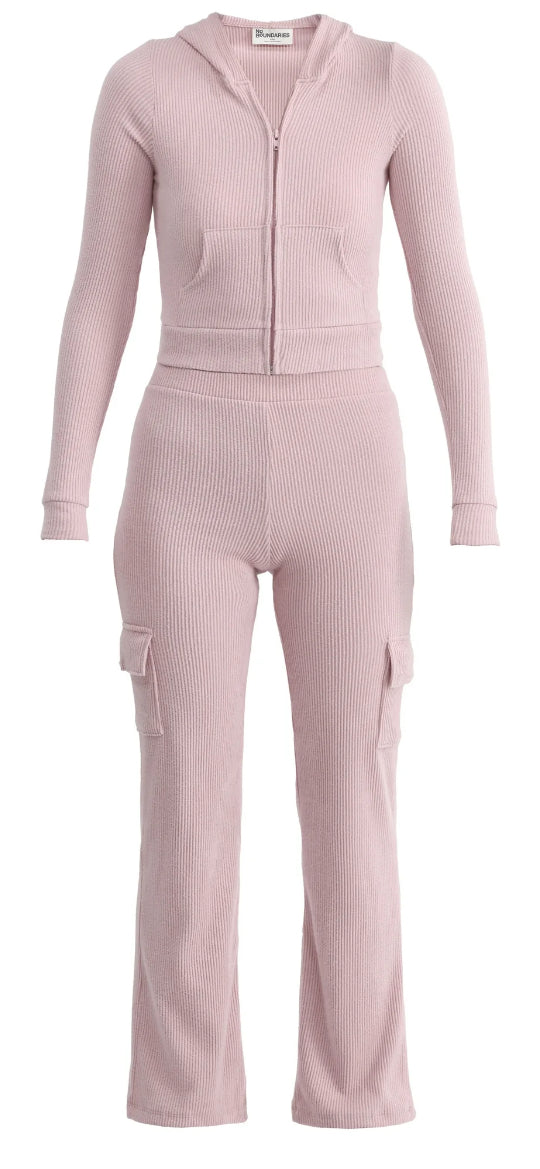 No boundaries Brushed Ribbed Cargo Pants