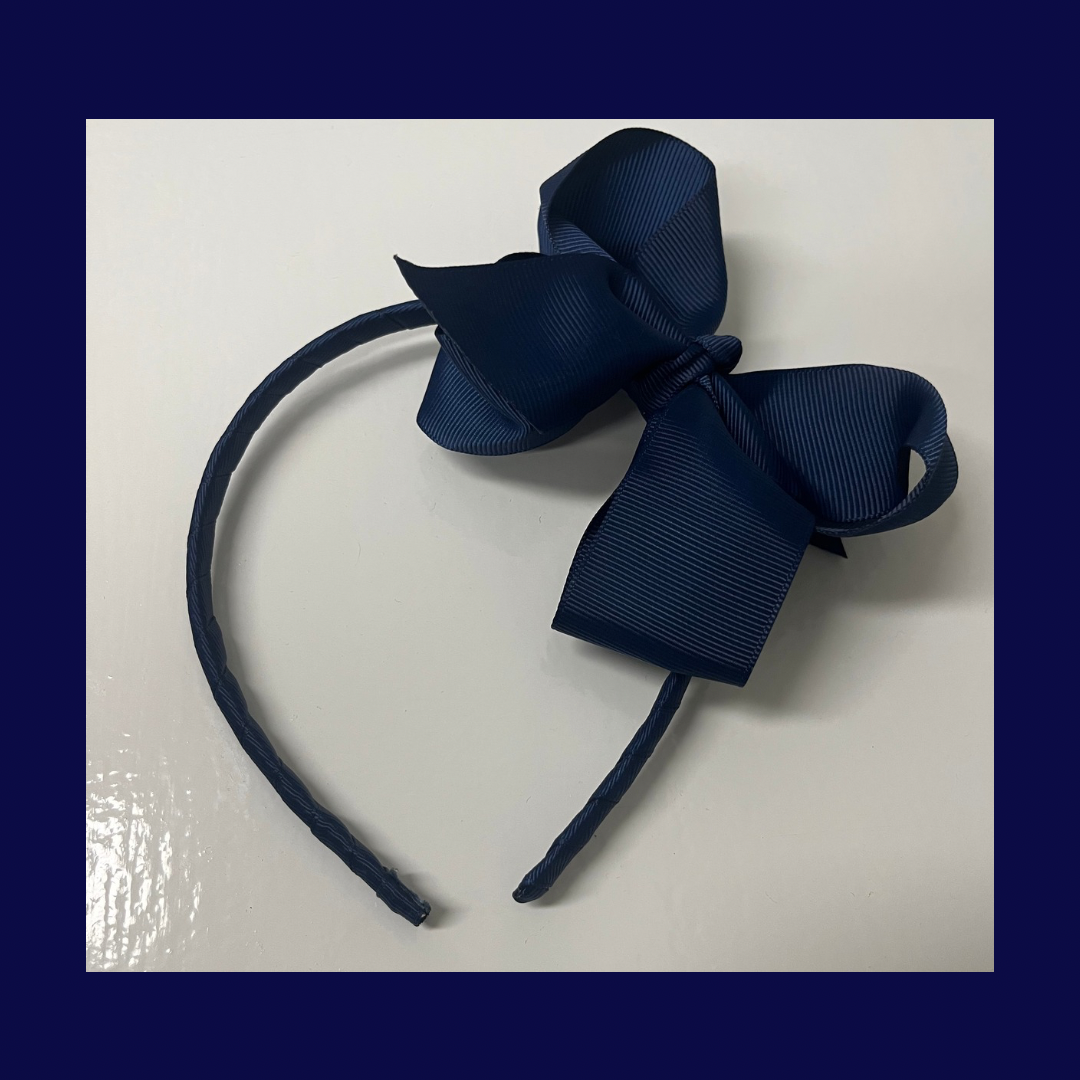 Navy Blue Bow Headband